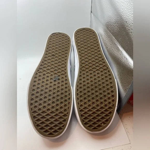 Vans off the wall grey canvas tan leather men’s low sneakers size 11.5 - Picture 9 of 9